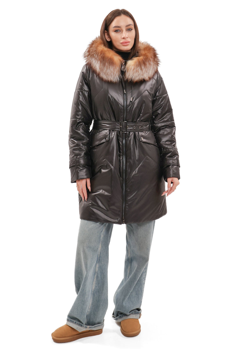 FOX 34 KASHMIR COAT 27.5+ （最終値下げ） Genuine Fox Fur Trim Mid Length Coat – Alaska® Outerwear Company