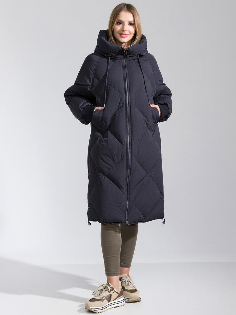 Iris Luxe Japanese Stretch Hi-tech Fabric Ultrawarm Down Hooded Coat