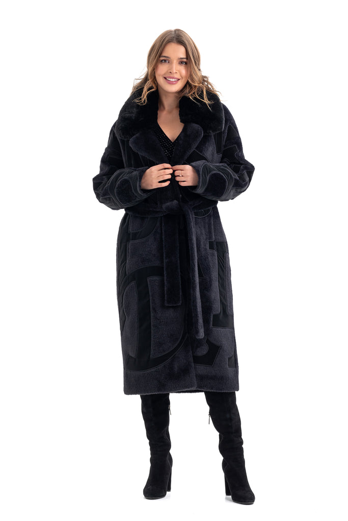 Maru Wool Blend Intarsia Winter Coat