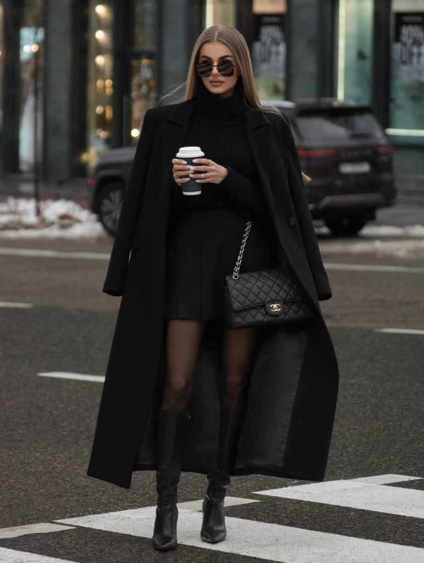 MidnightPlume Textured Wool Overcoat