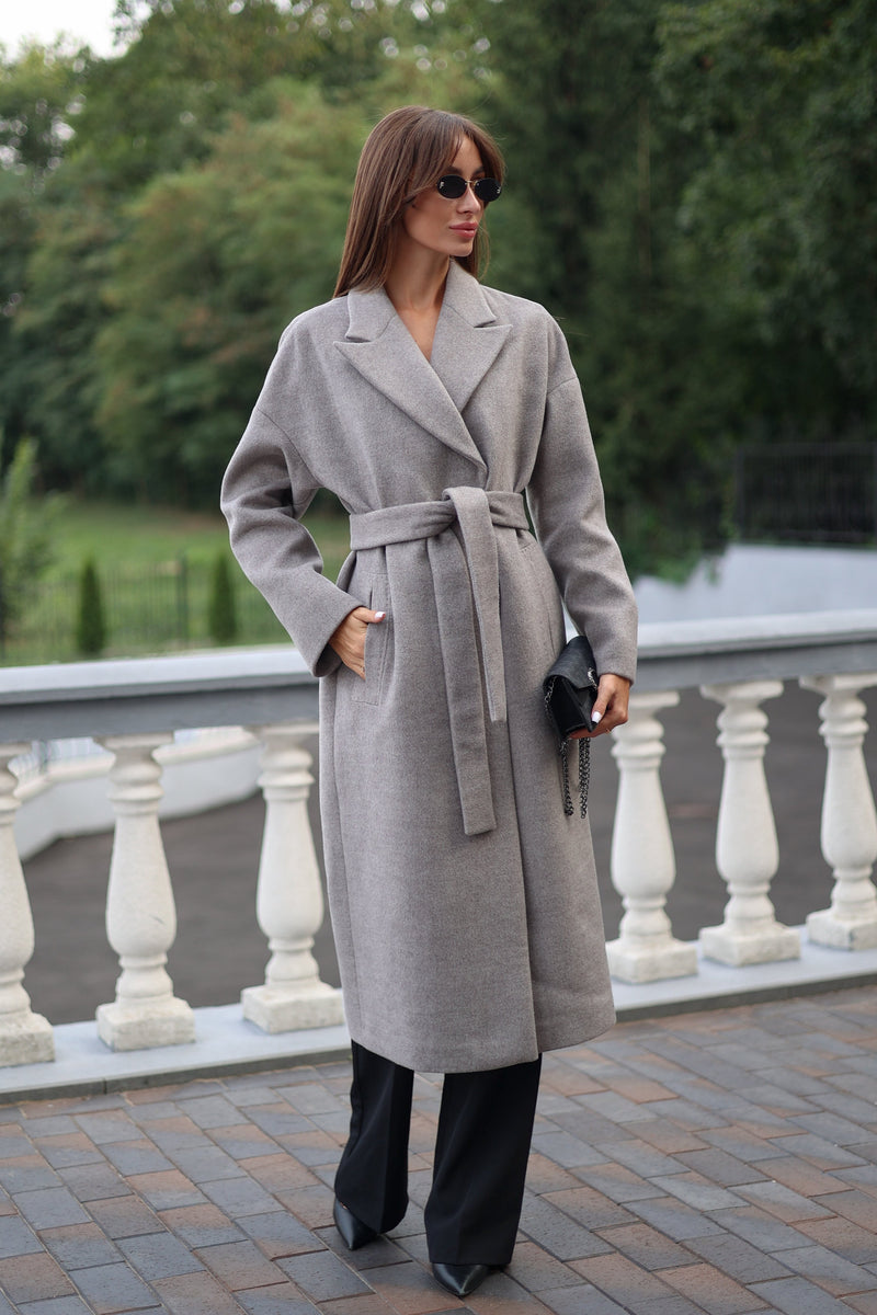 URU 19aw WOOL CHECK BELTED COAT グレー　コート AE3BF266-170F-4AB9-AC06-