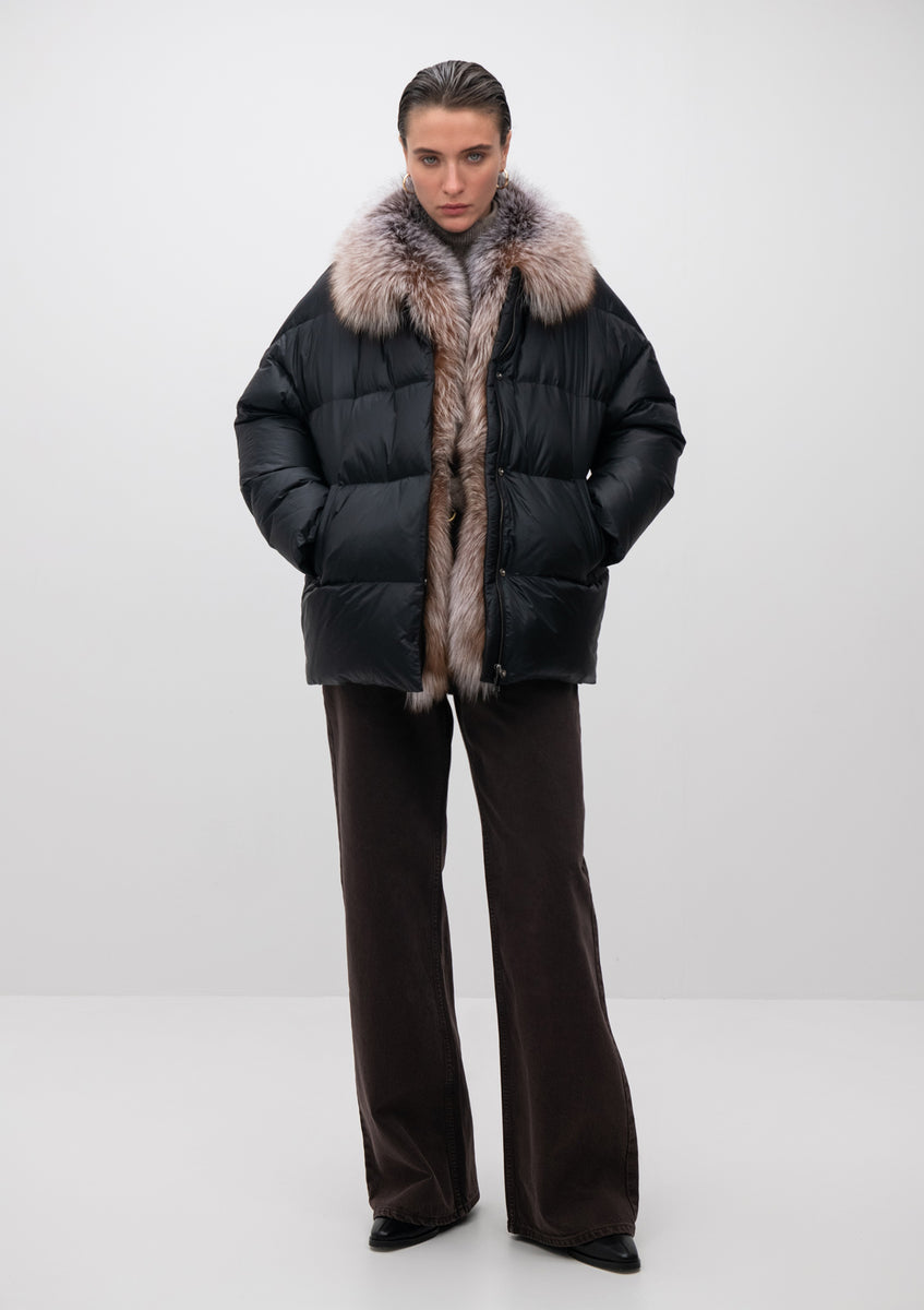 FUR RETRO STAND-COLLAR LONG-COAT --WE SAME LAB – ARCANA ARCHIVE