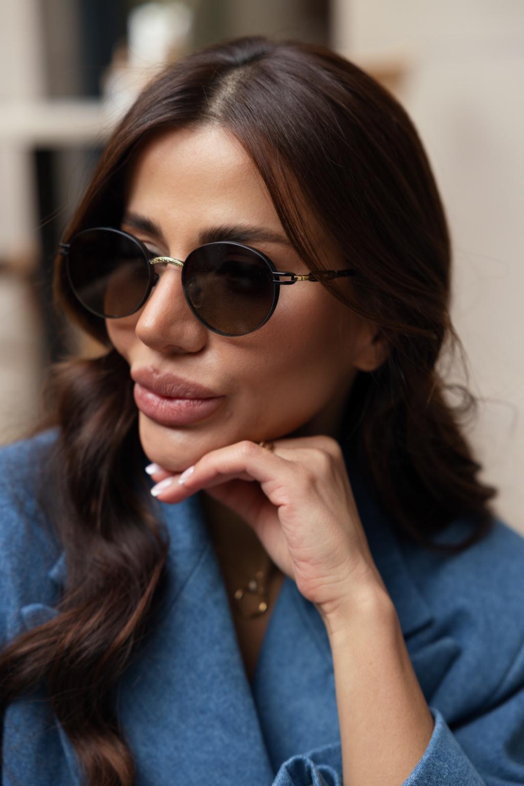 Soho Round Sunglasses Gold/Brown Gradient