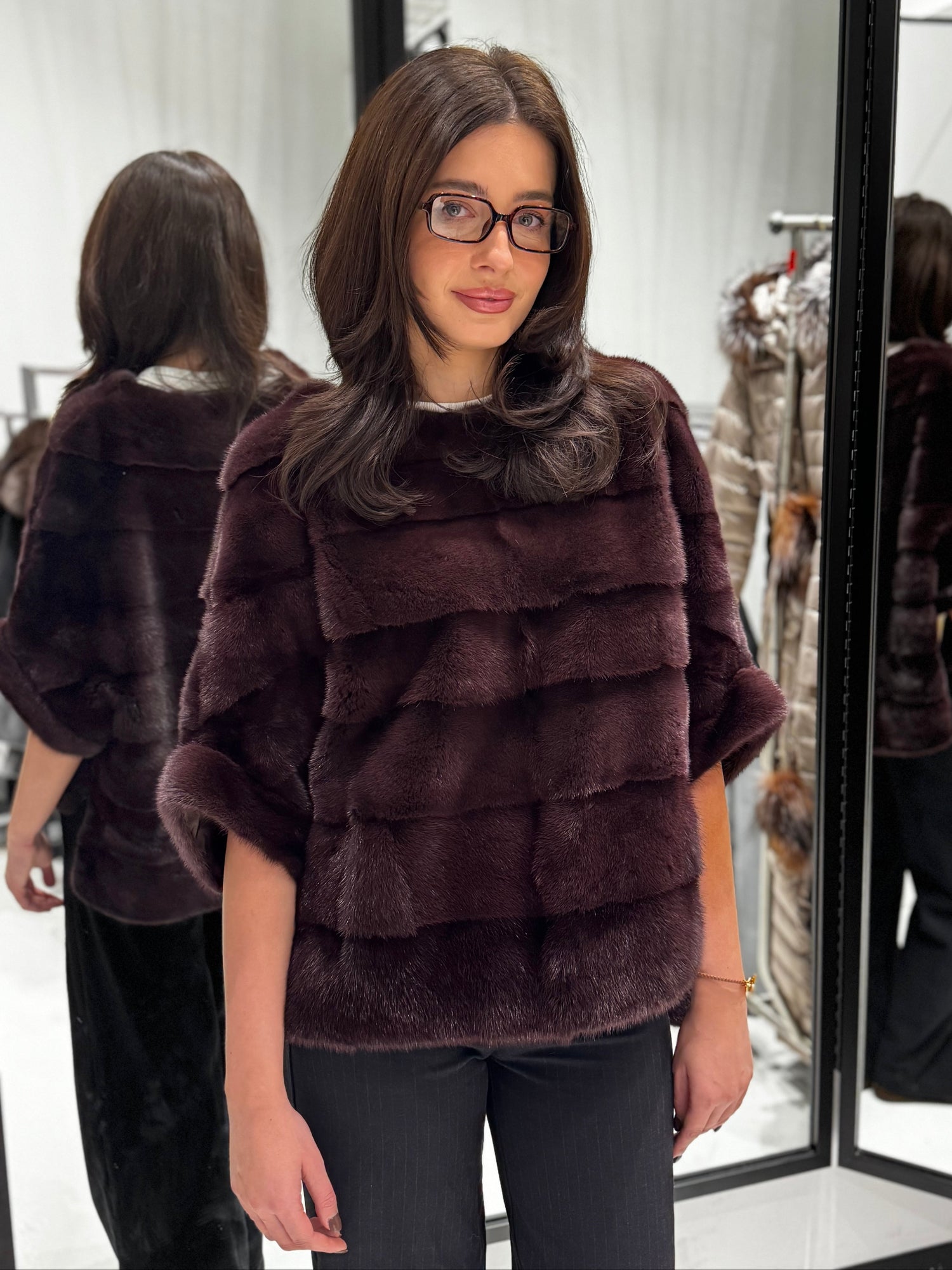 Genuine Scandinavian Mink Fur Poncho