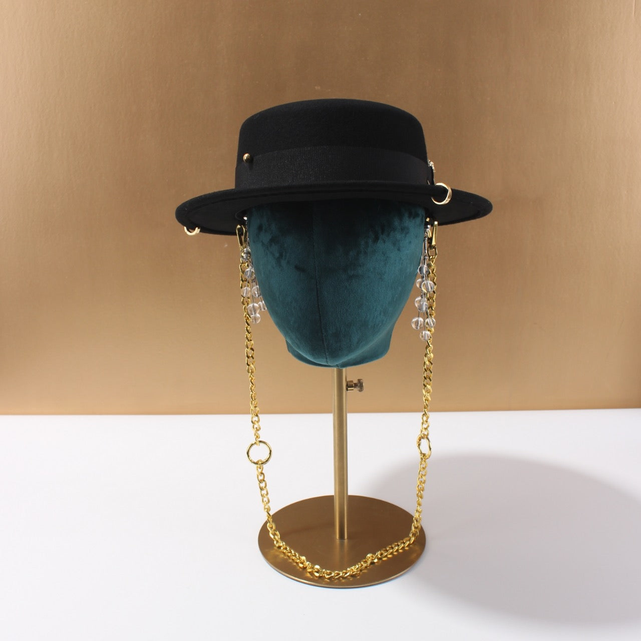 Australian Wool Chain Boater in Black