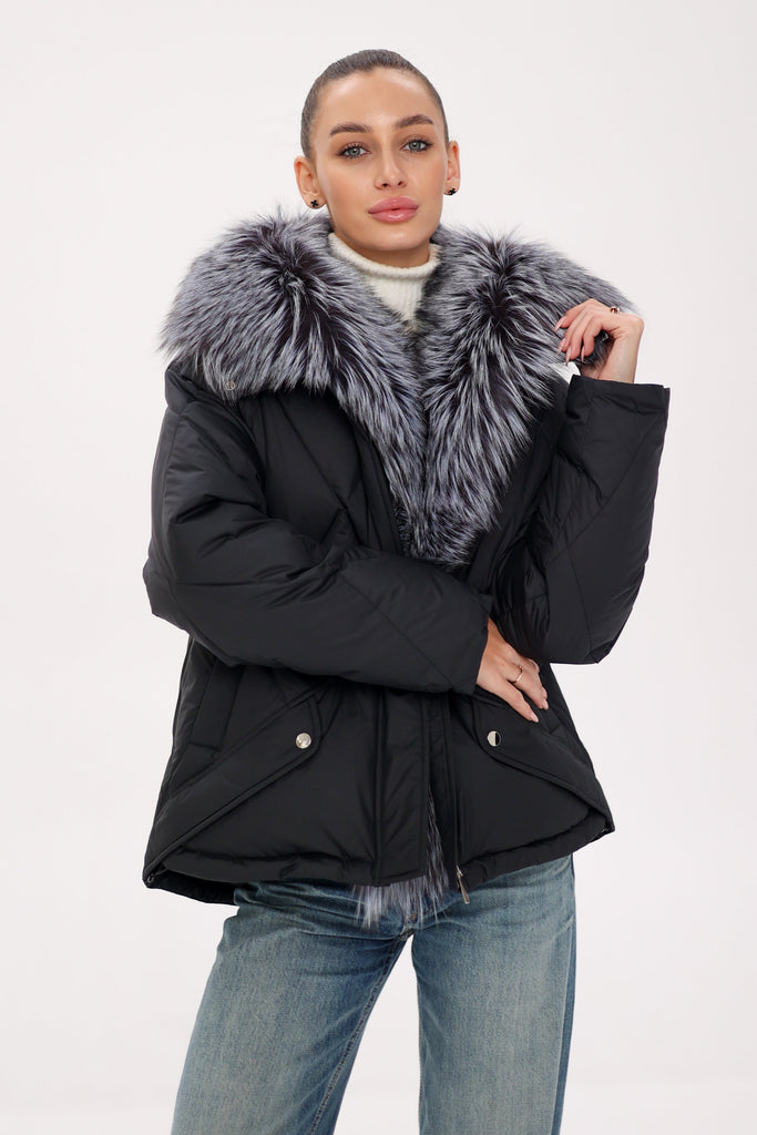 Genuine Polar Fox Fur Down Insulated Parka