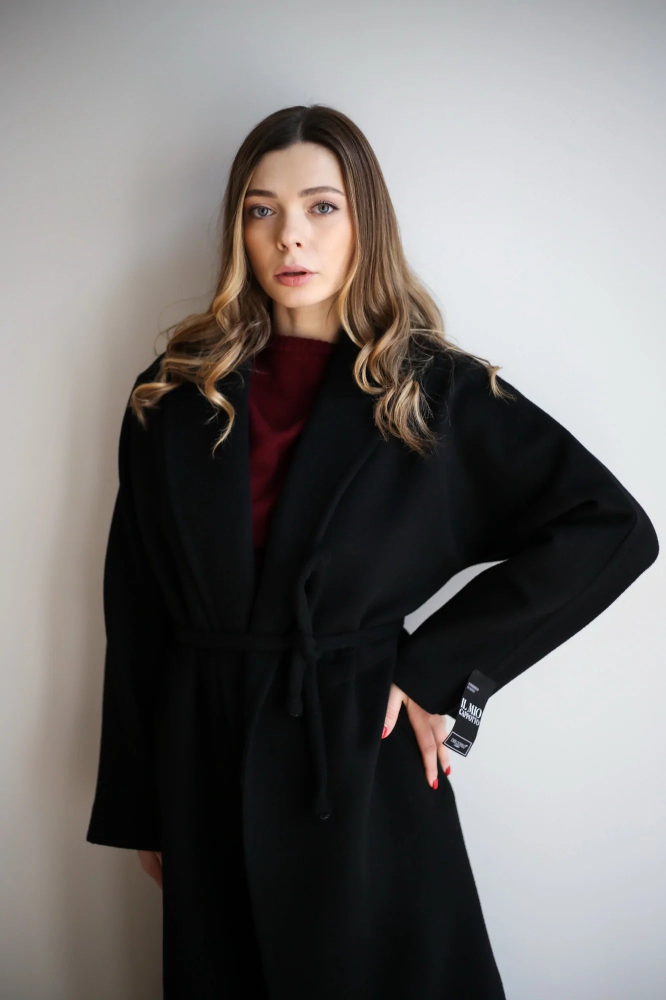 Margaret Premium Lana Wool Cashmere Coat in Black