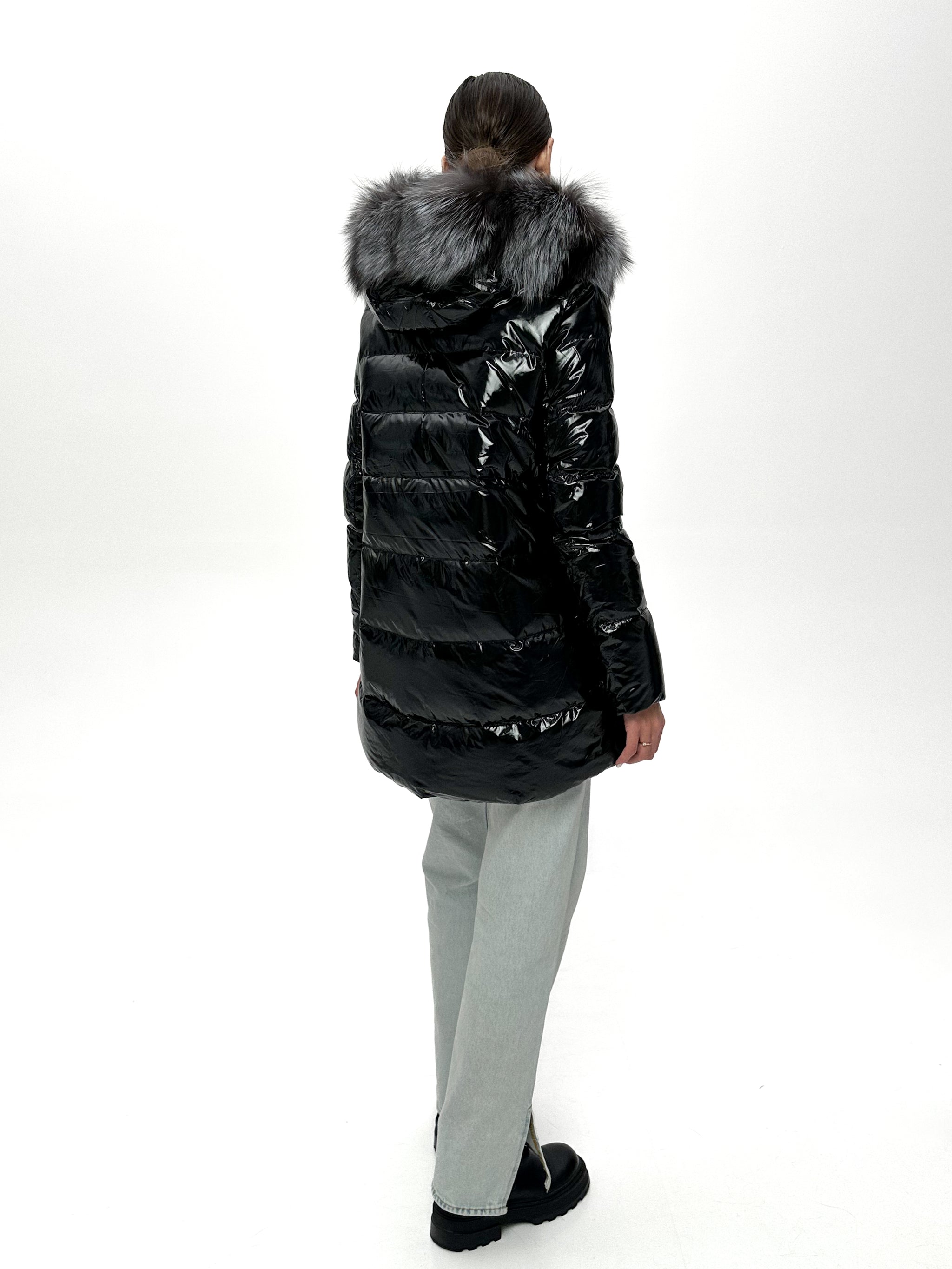 Onyx Genuine Silver Fox Fur Down Parka – Alaska® Outerwear
