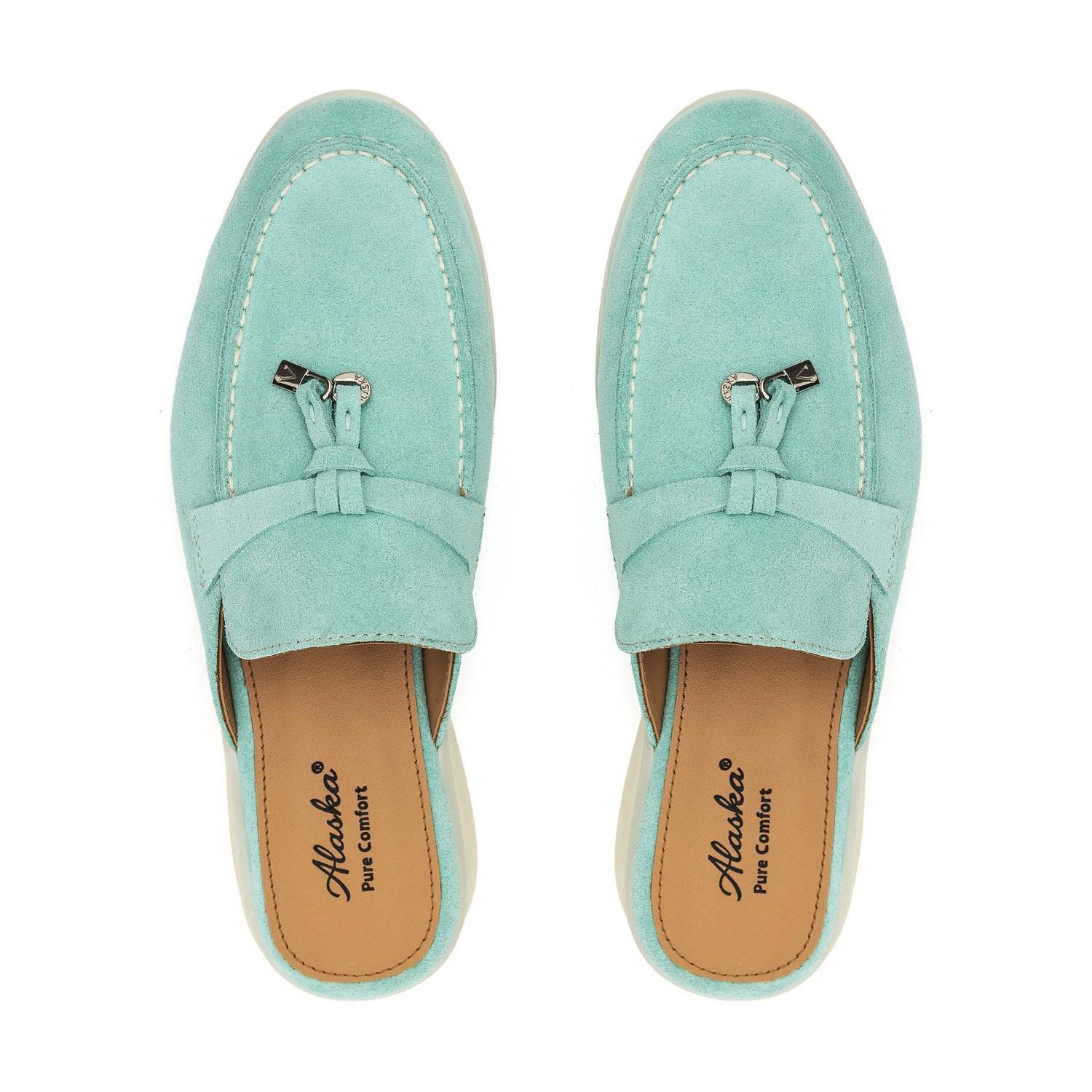 Como Suede Mules in Turquoise