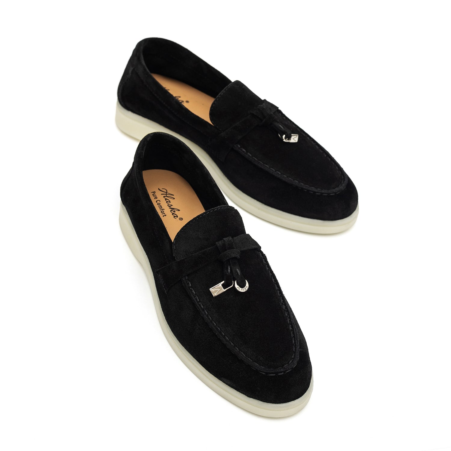 Torino Suede Loafers in Black