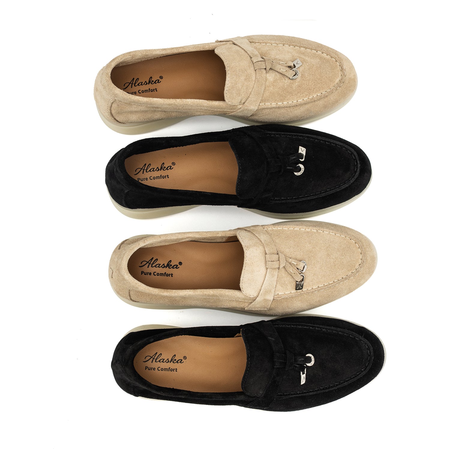 Torino Suede Loafers in Beige