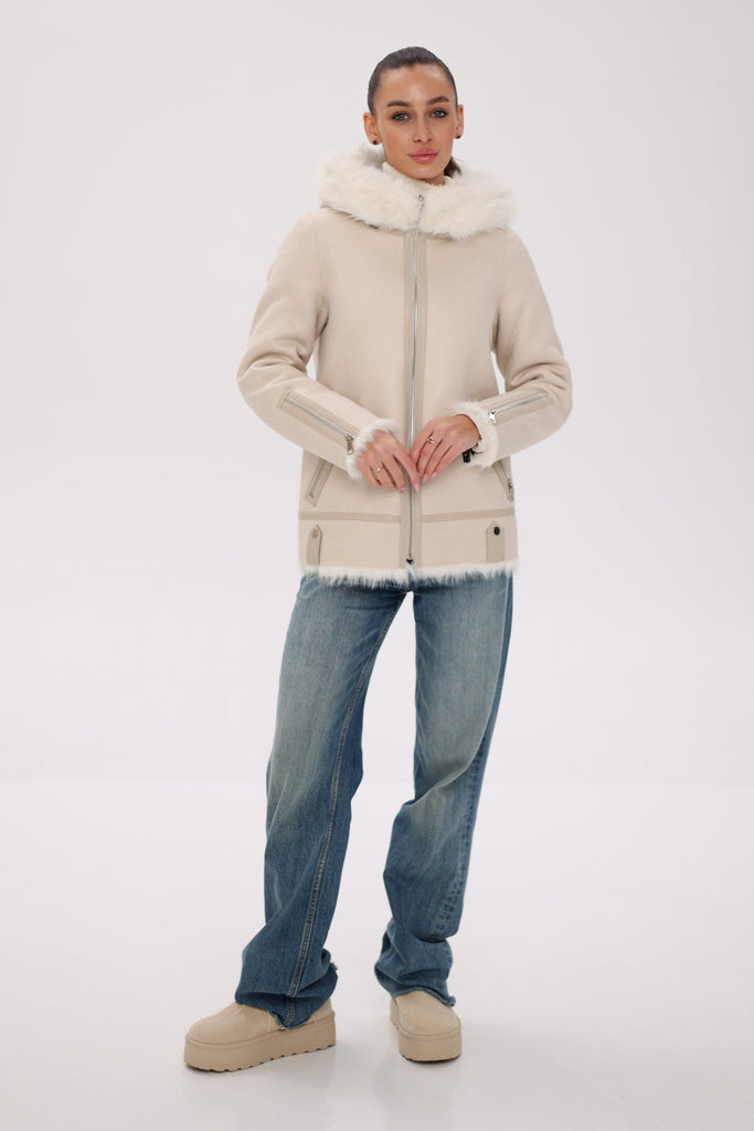 ⇆ Reversible Hooded Wool Blend Jacket