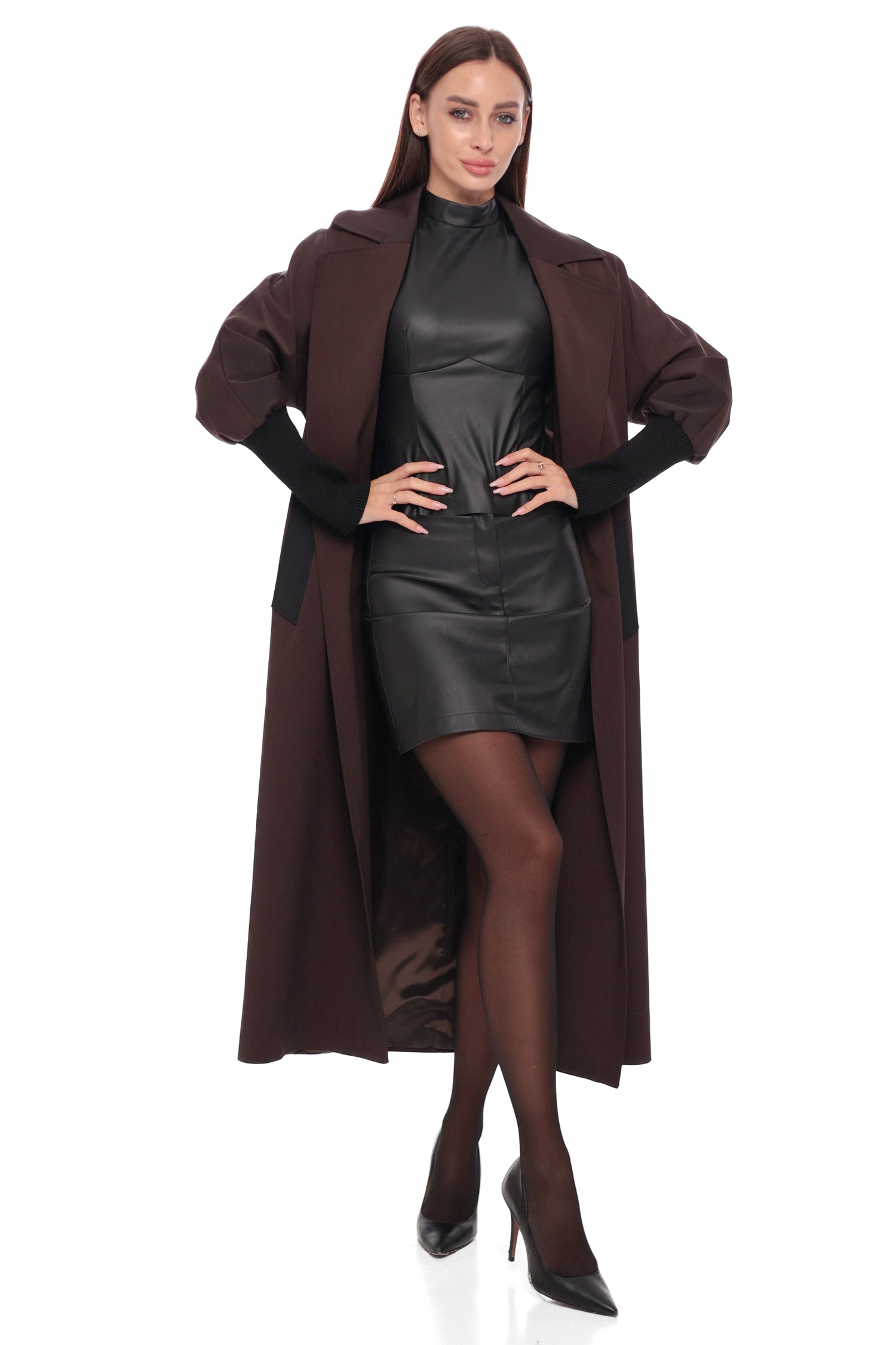 Miru Trench Coat in Chocolate
