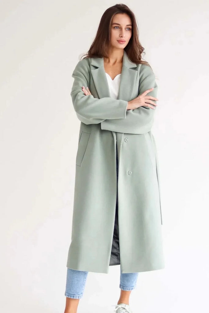Wool Blend Belted Coat