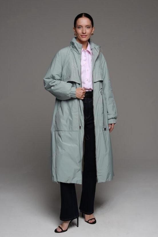 Pre-Order. Spring 2025. Ships February 1. Demi-Season Water Resistant Longline Coat in Mint