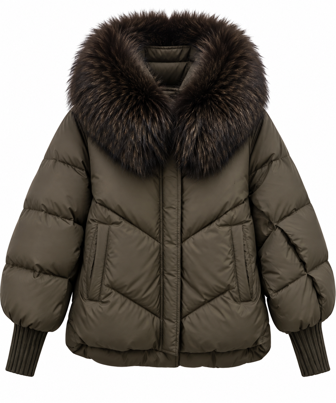 Briana Genuine Fur Bio-Down Coat