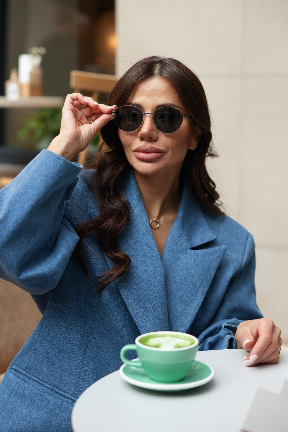 Soho Round Sunglasses Dark Silver/Black