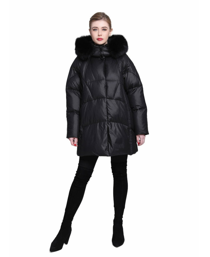 Genuine Polar Fox Fur Trim Sorona® Fill Coat