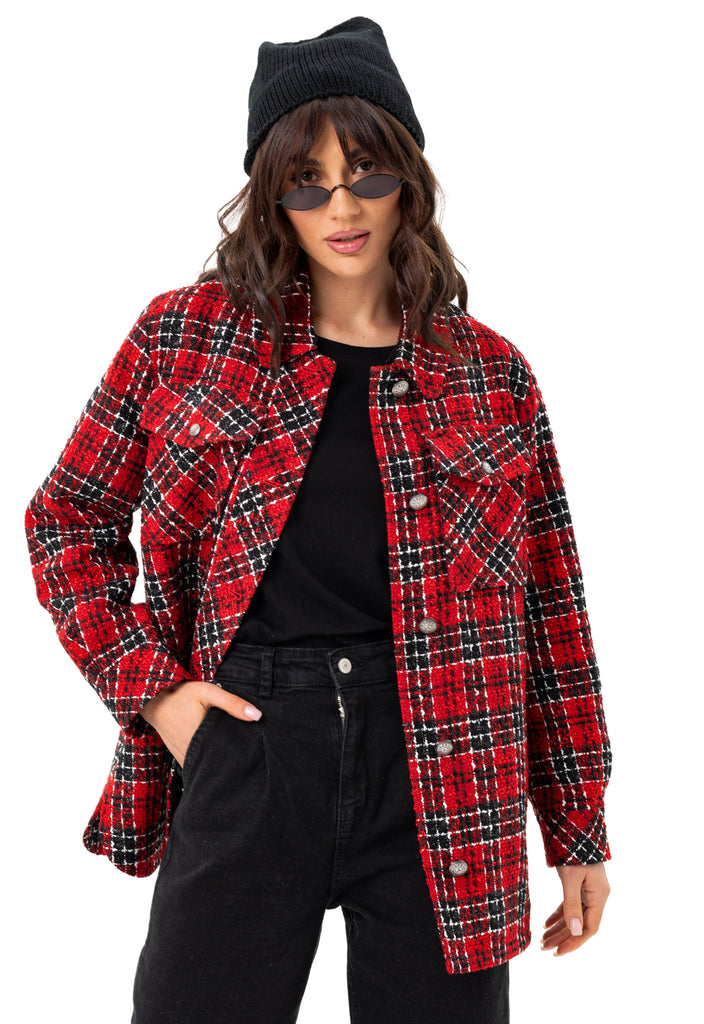 Pre-Order. Ships March 14. Ricky Plaid wool Blend Shirt Jacket
