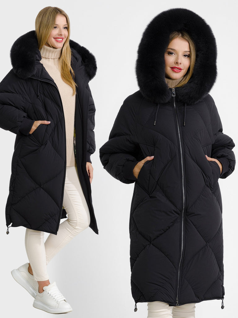 Fesfesfes Women Winter Lapel Jacket Warm Overcoat Fur-Collar Zipper Thicker  Coat Outerwear On Sale 