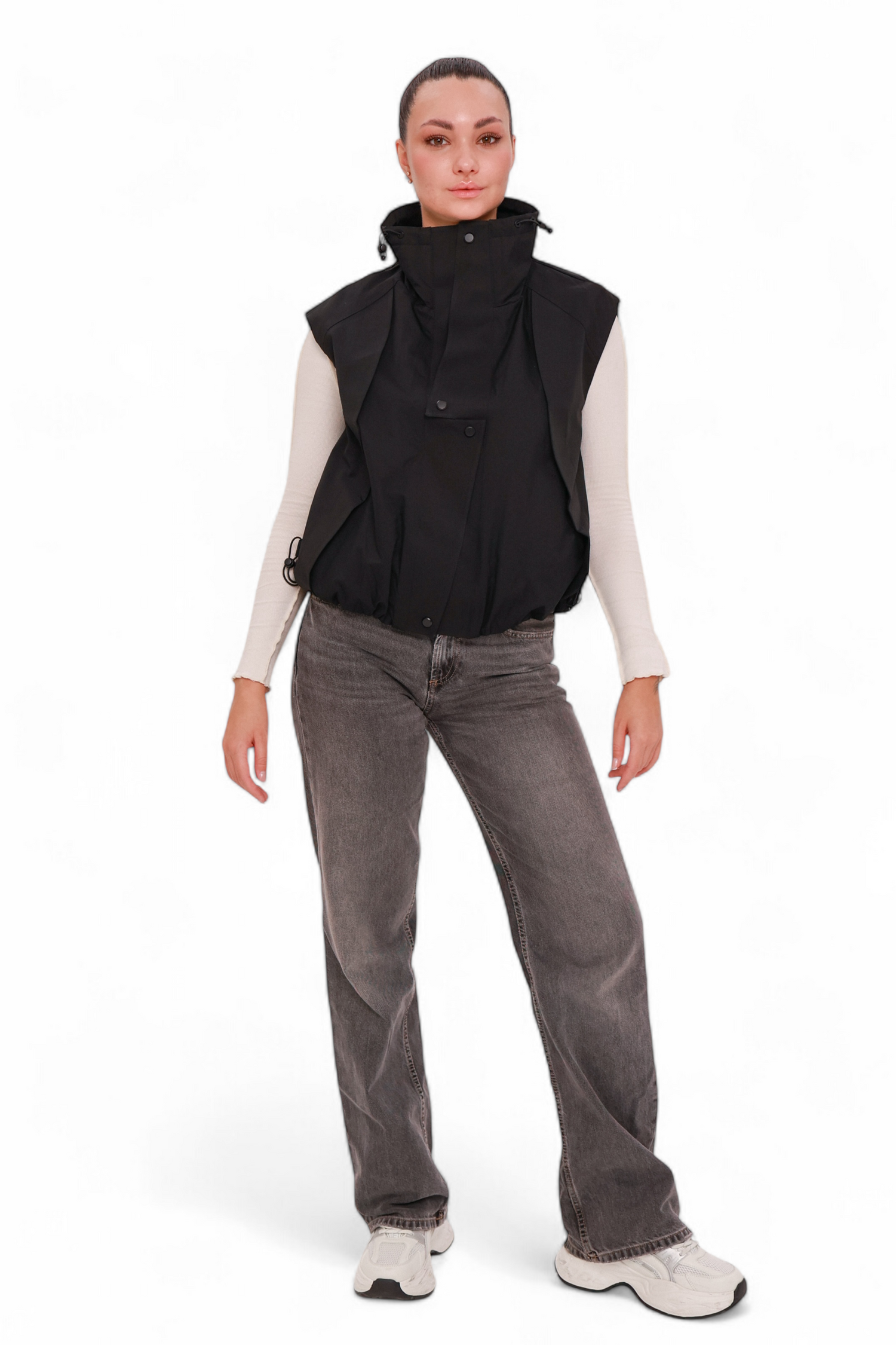 Cropped Double-Placket Vest