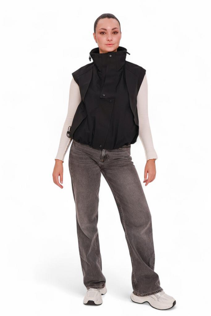 Cropped Double-Placket Vest