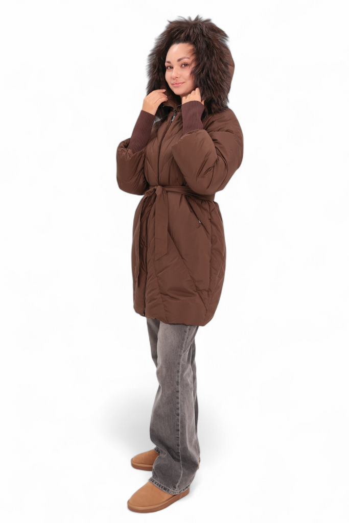 Genuine Fur Trim Down Fill Coat