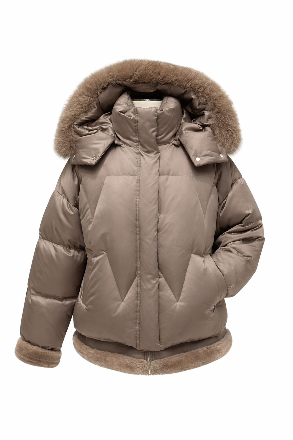 Genuine Polar Fox Down Fill Coat