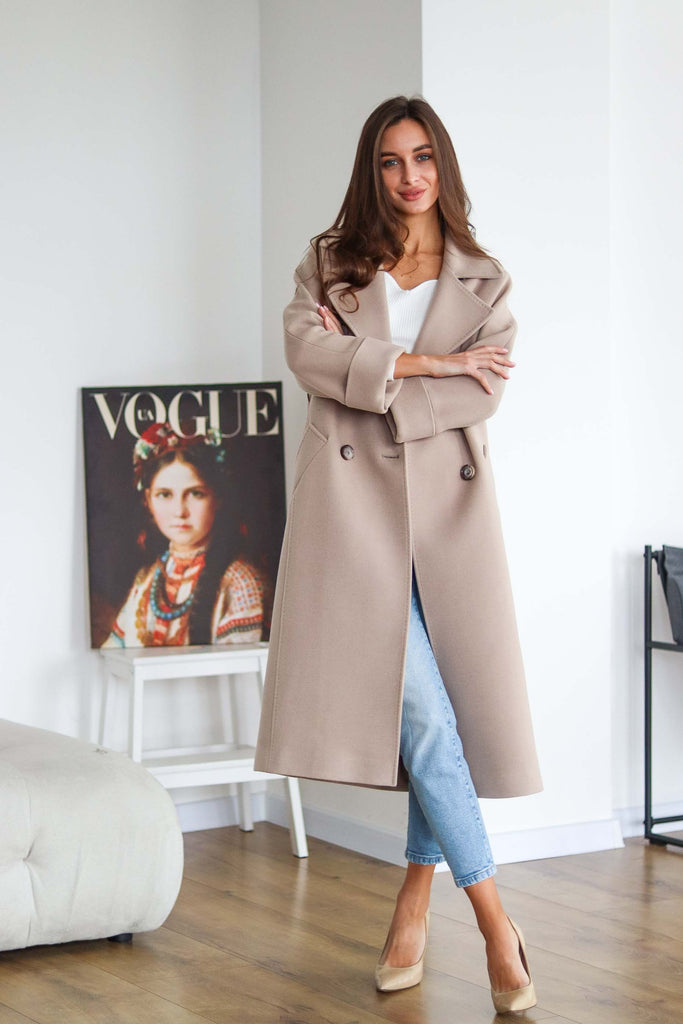 Tailored Cashmere Wool Coat