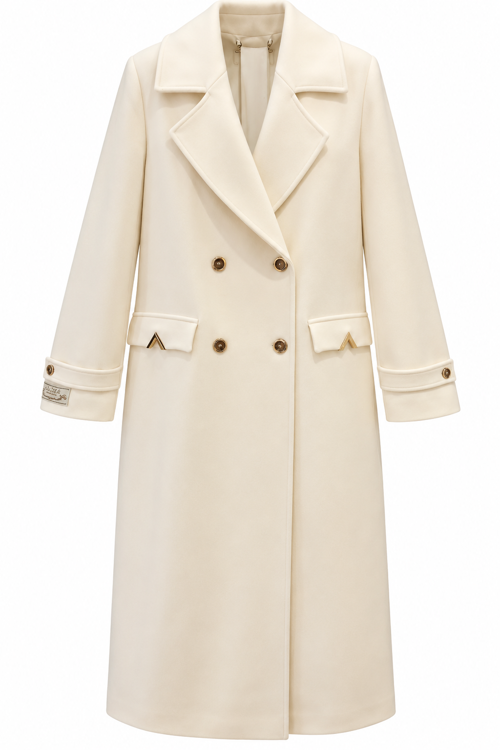 Alaska Cashmere Wool Blend Overcoat in Ivory