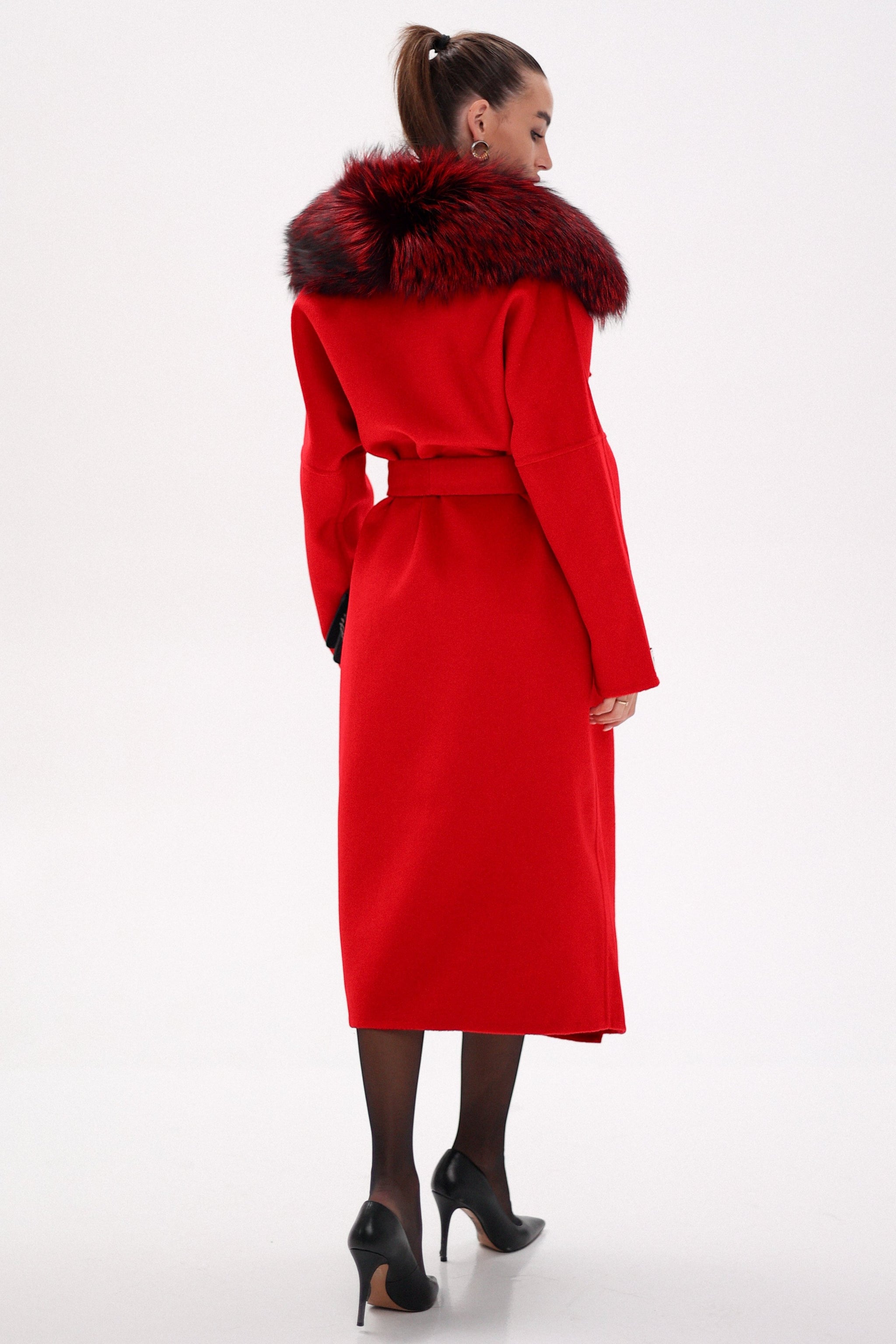 Saga®Furs Silver Fox Wool Alpaca Wraparound Coat – Alaska