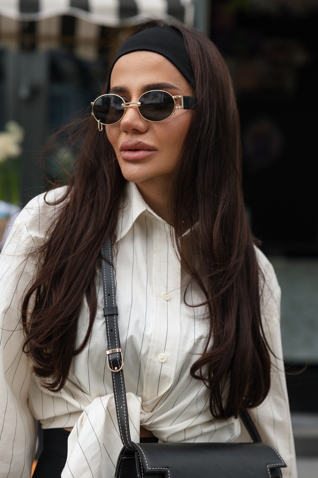 Piercing Oval Sunglasses Gold/Black