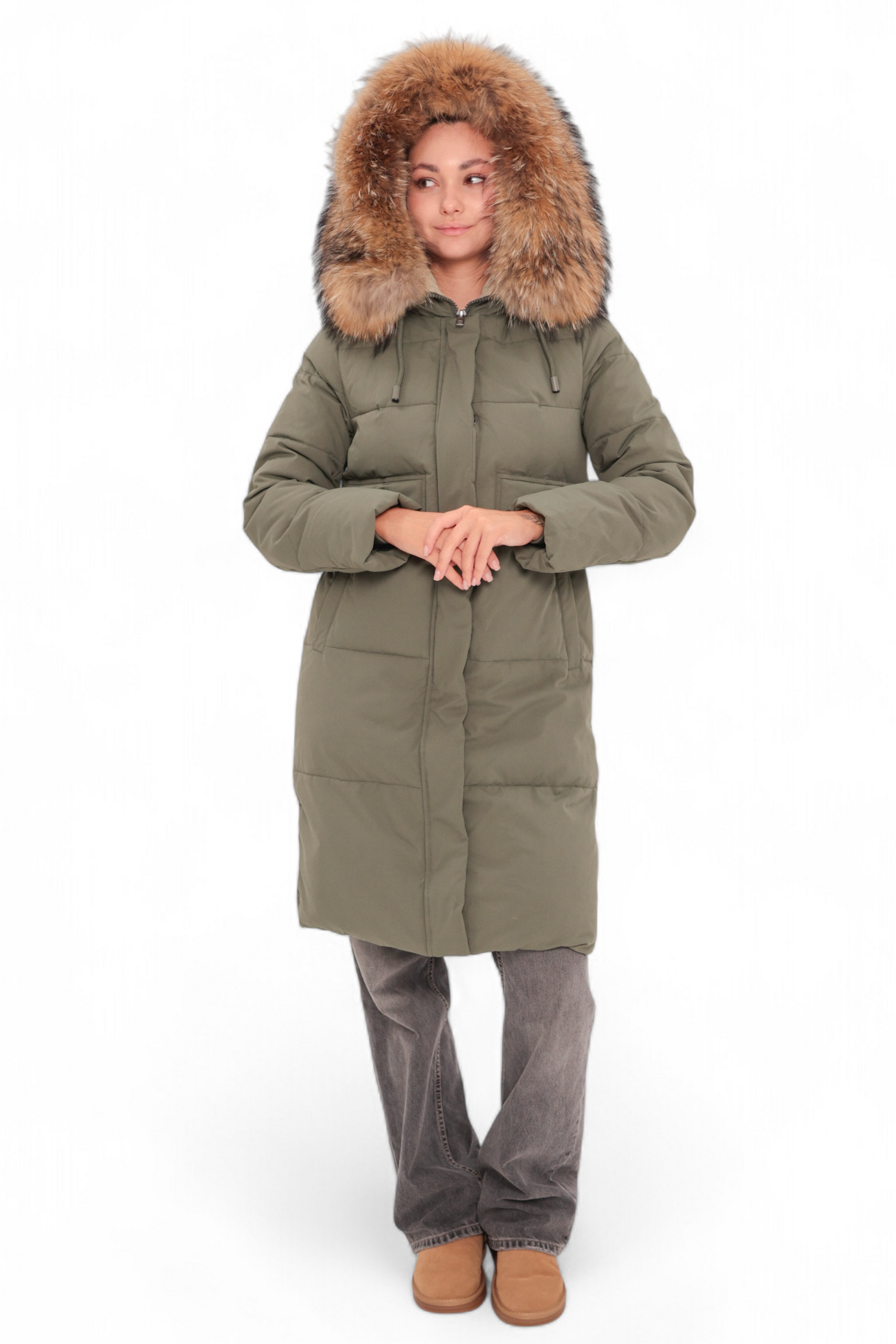 Genuine Fur Trim Bio-Down Fill Coat