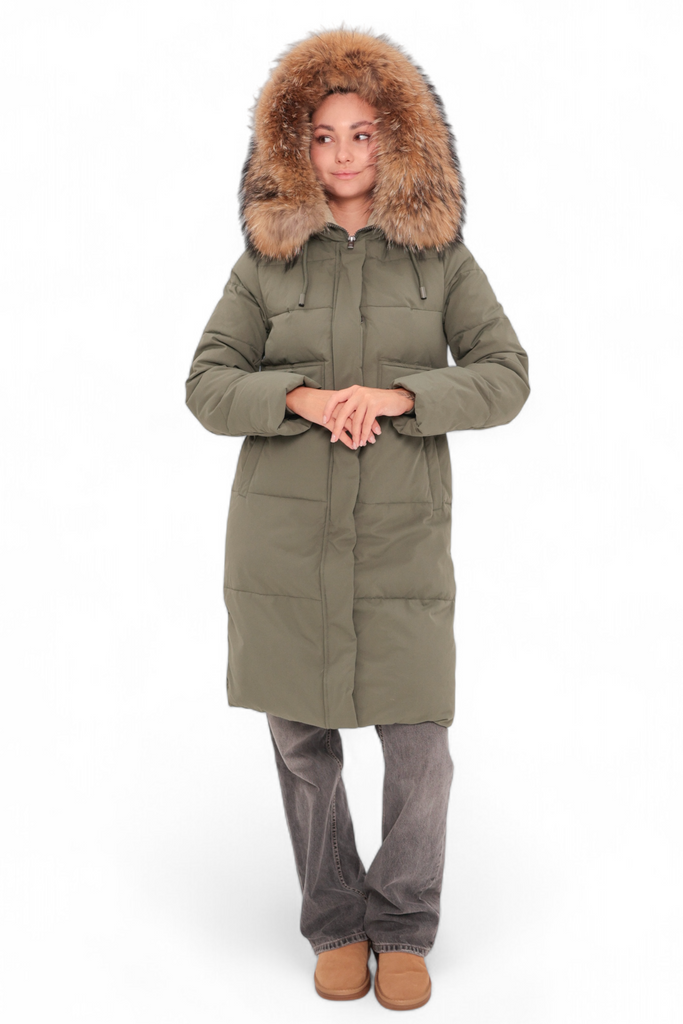 Genuine Fur Trim Bio-Down Fill Coat