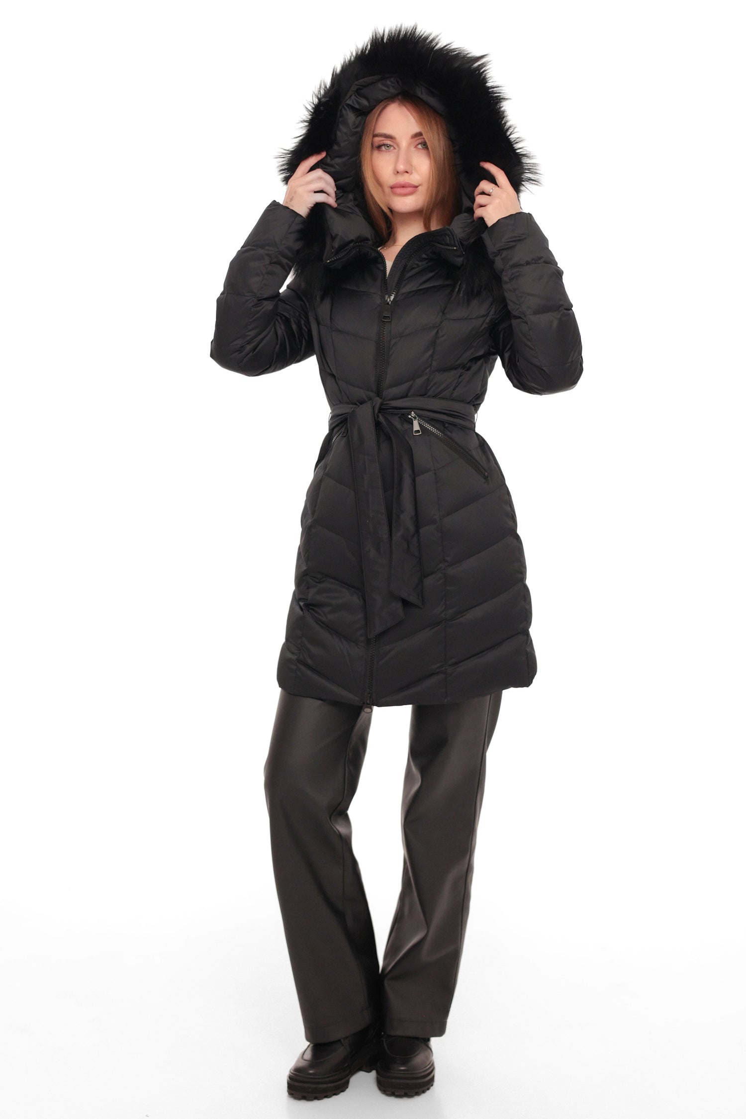 Genuine Fur Trim Down Coat