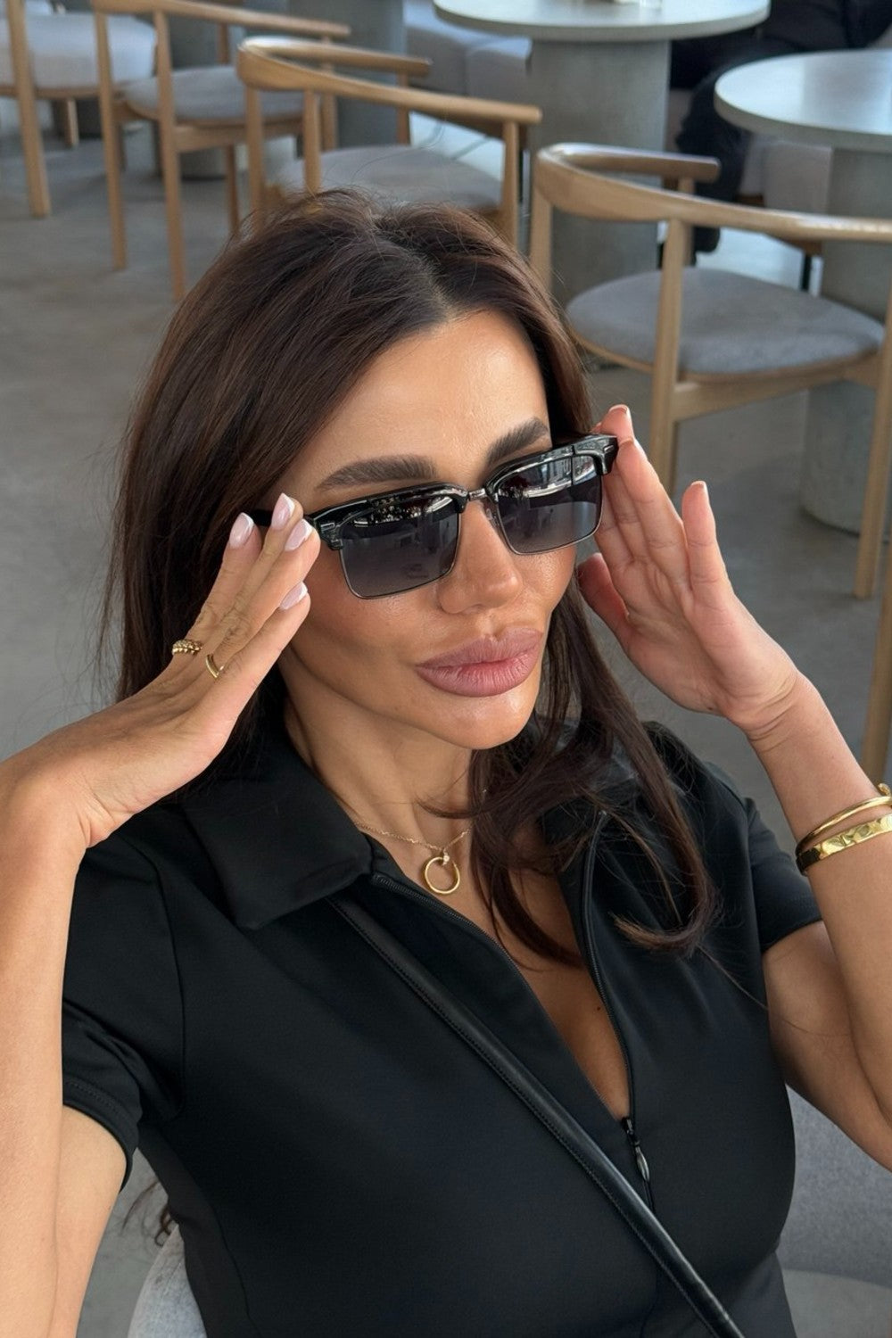 Gary Sunglasses Black/Dark Purple Gradient