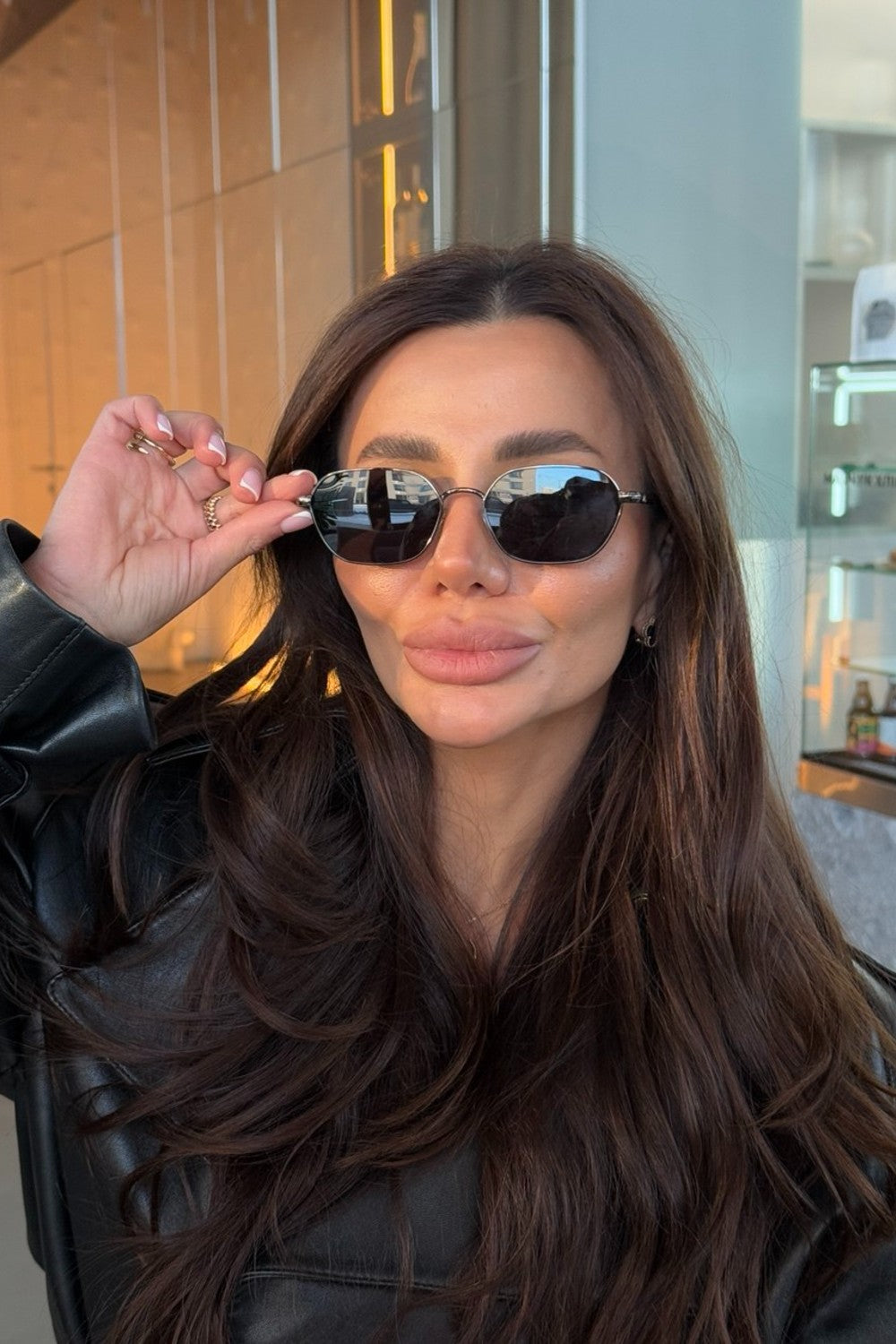 Miley Sunglasses Dark Silver/Black