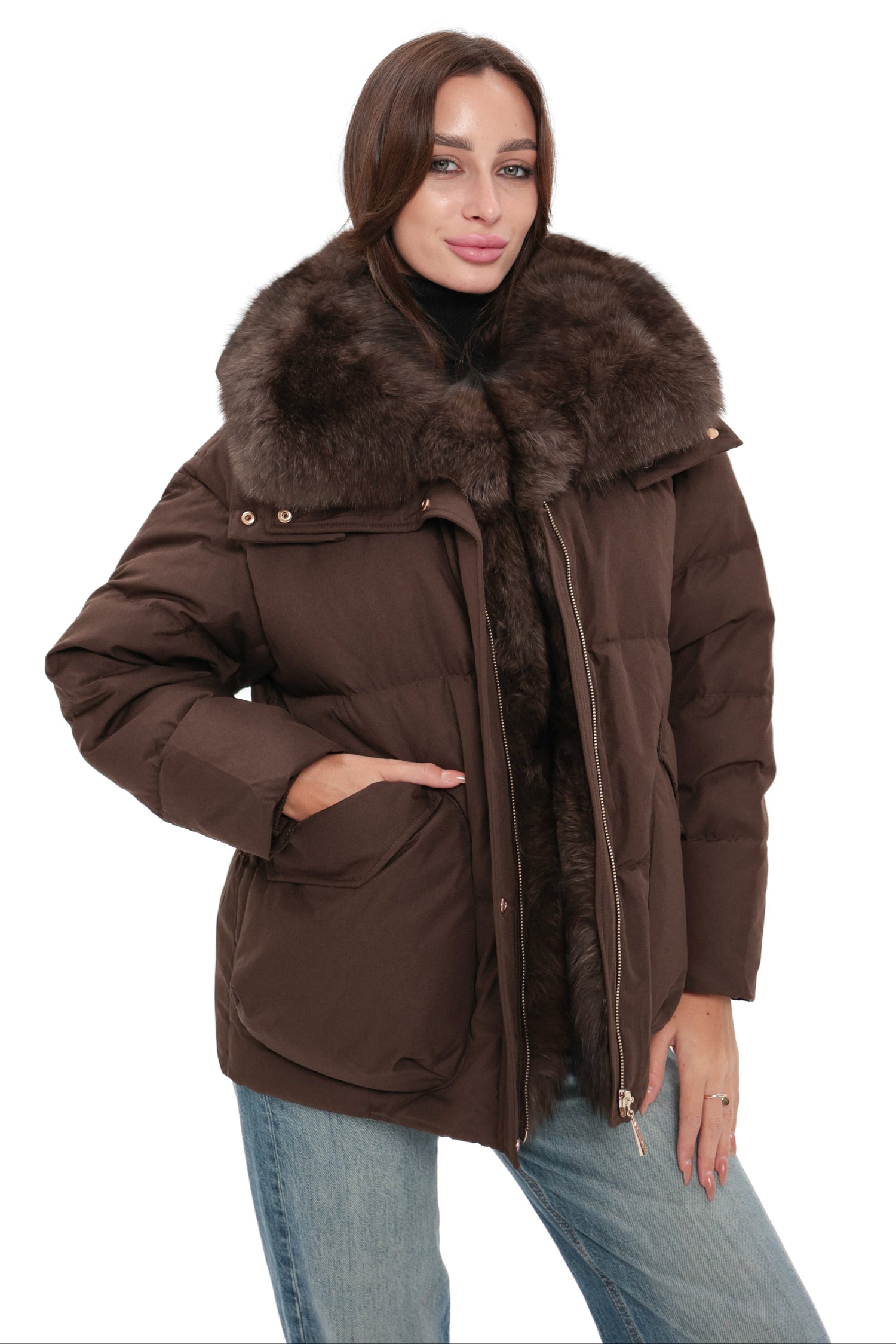 Pre-Order. Ships November 10. Michelle Genuine Fur Trim Down Parka