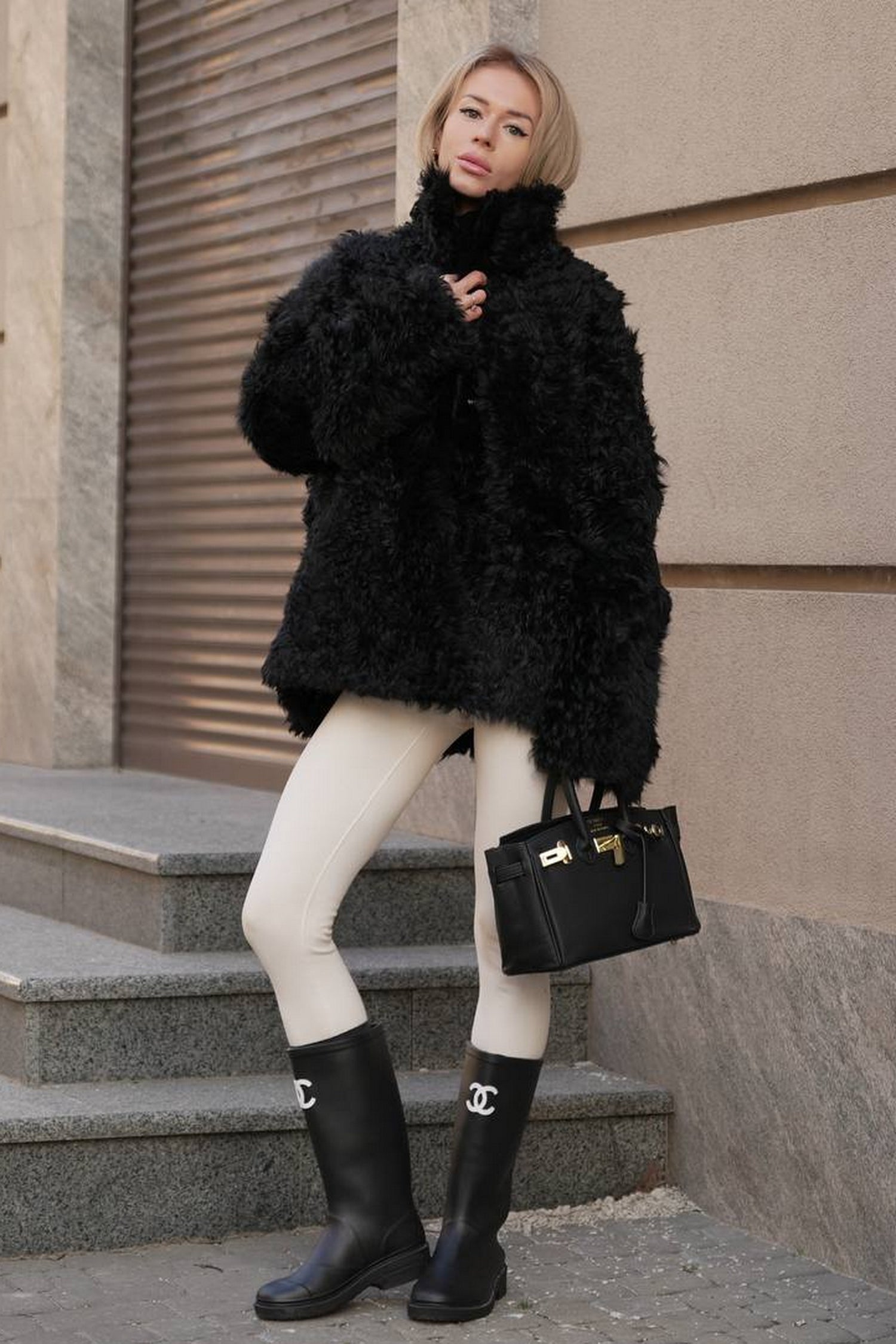 Genuine Tigrado Curly Shearling Coat