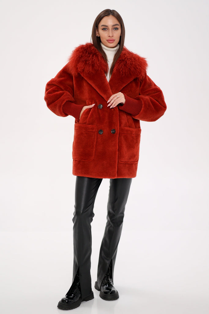 Genuine Lama Fur Peruvian Wool Coat