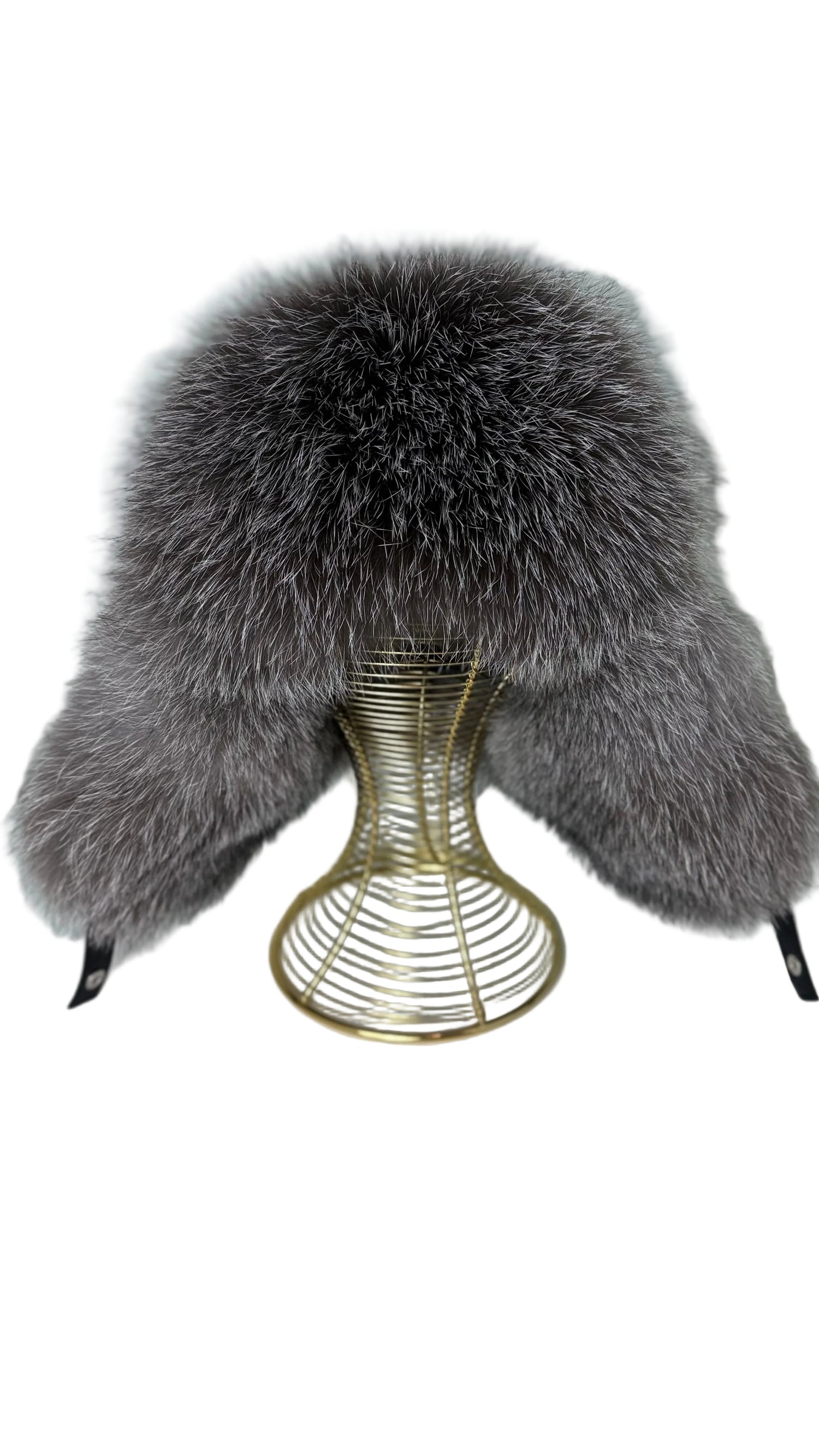 Genuine Silver Fox Leather Hat Unisex