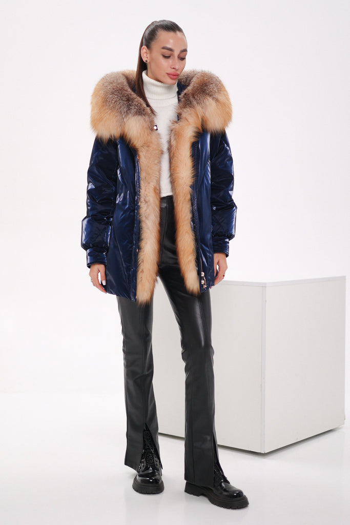 Parka with real fur hood online