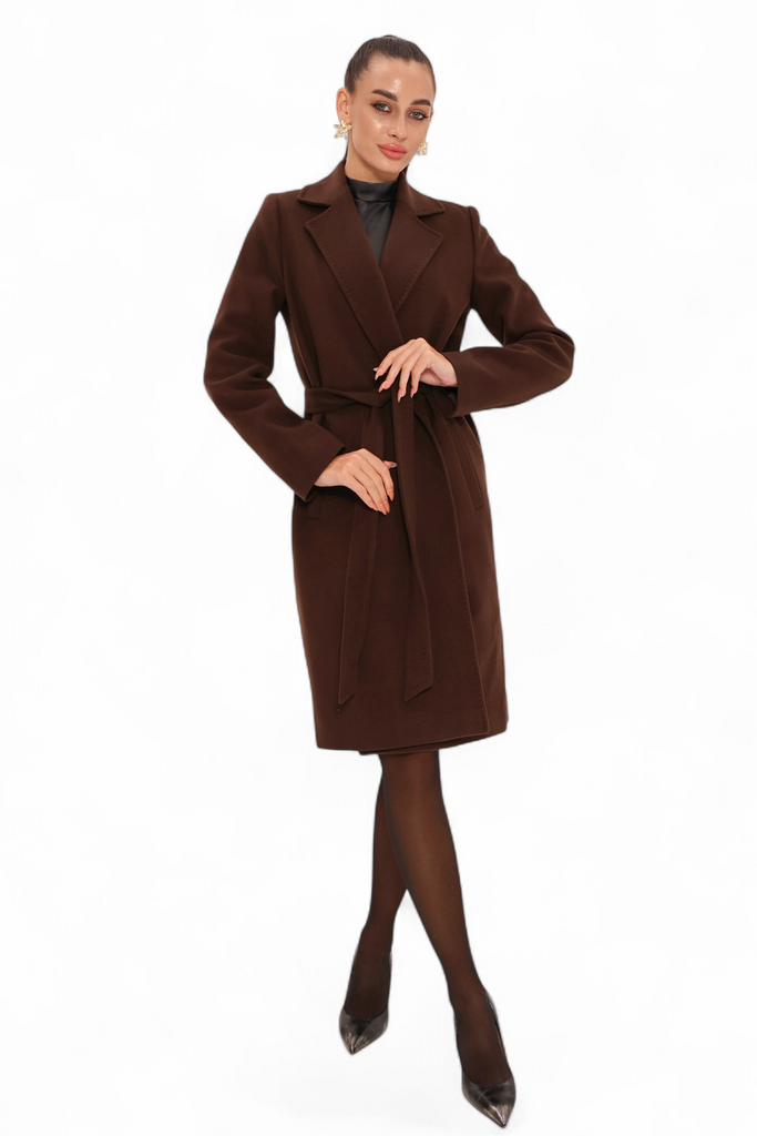 Windsor Classic Wraparound Cashmere Blend Overcoat in Coffee