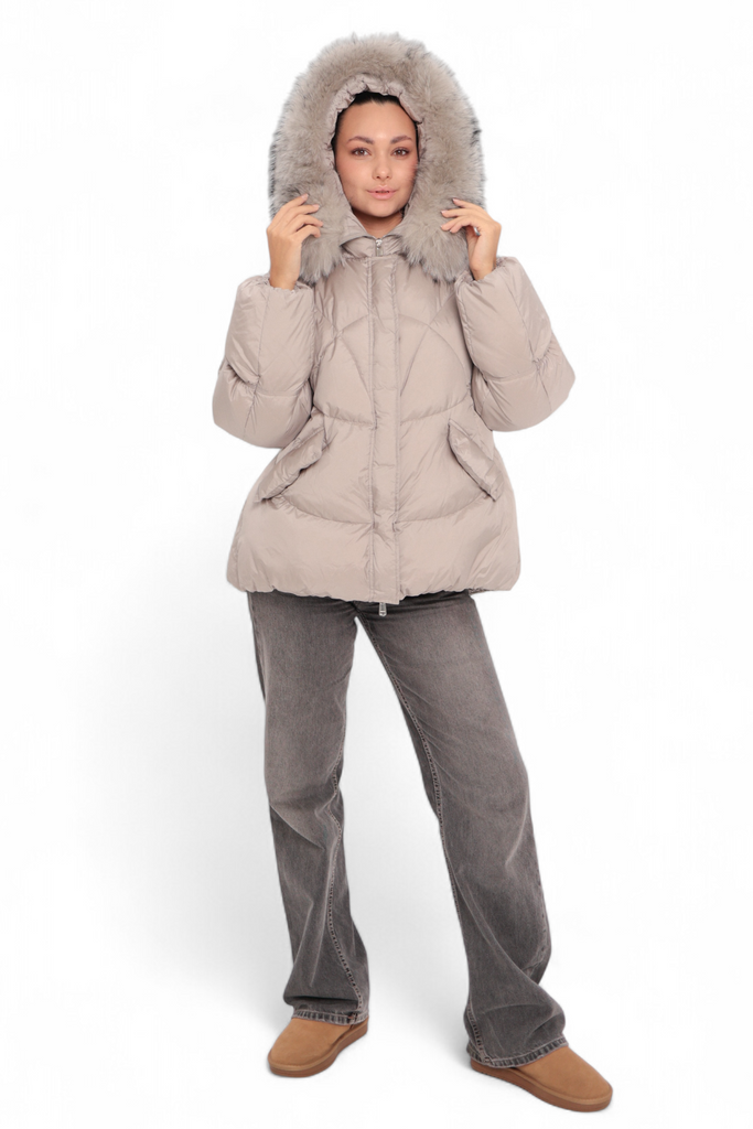 Genuine Fur Trim Down Fill Coat
