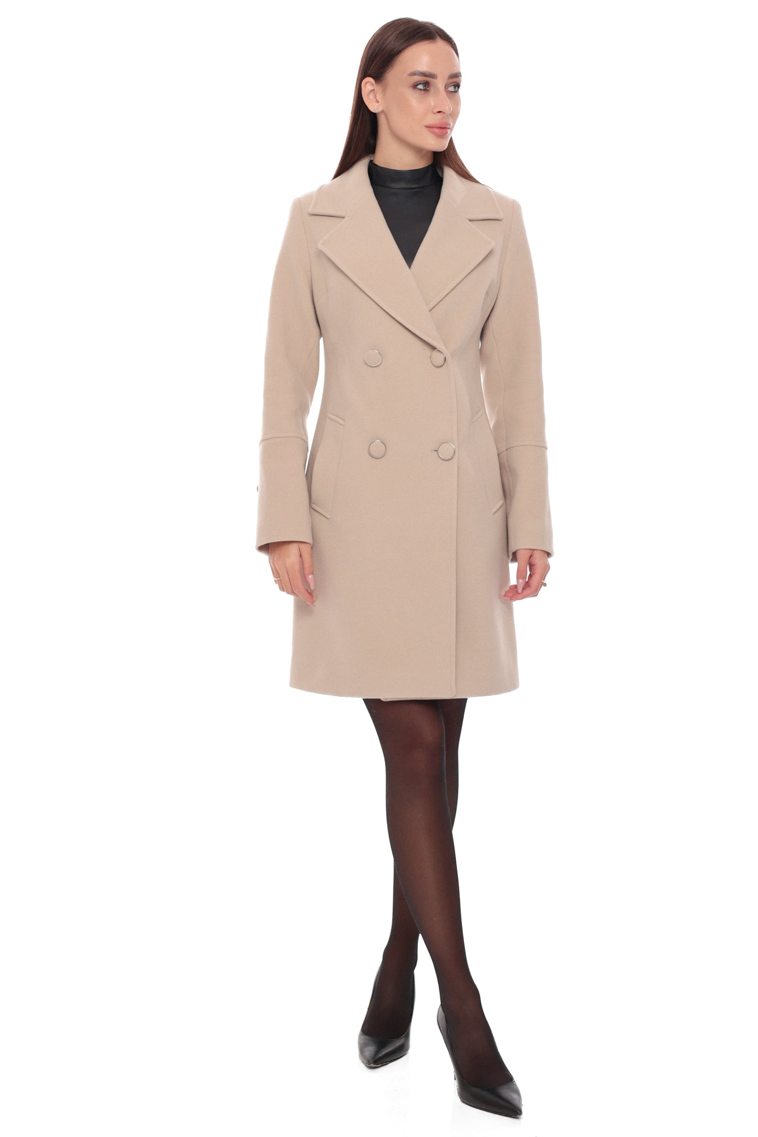 Zuri Cashmere Blend Overcoat in Nude