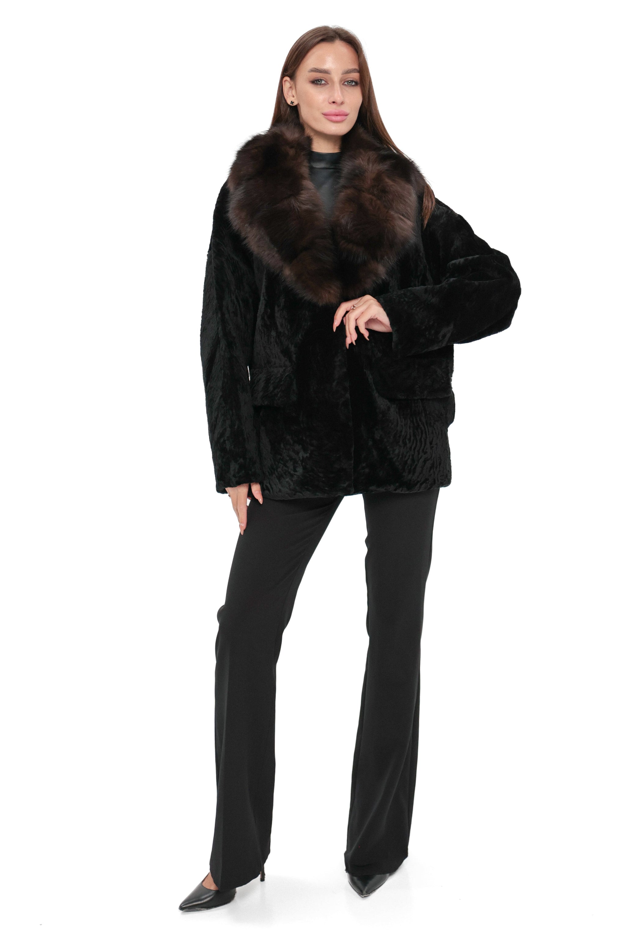 Modena Genuine Astrakhan Polar Fox Trim Coat – Alaska® Outerwear