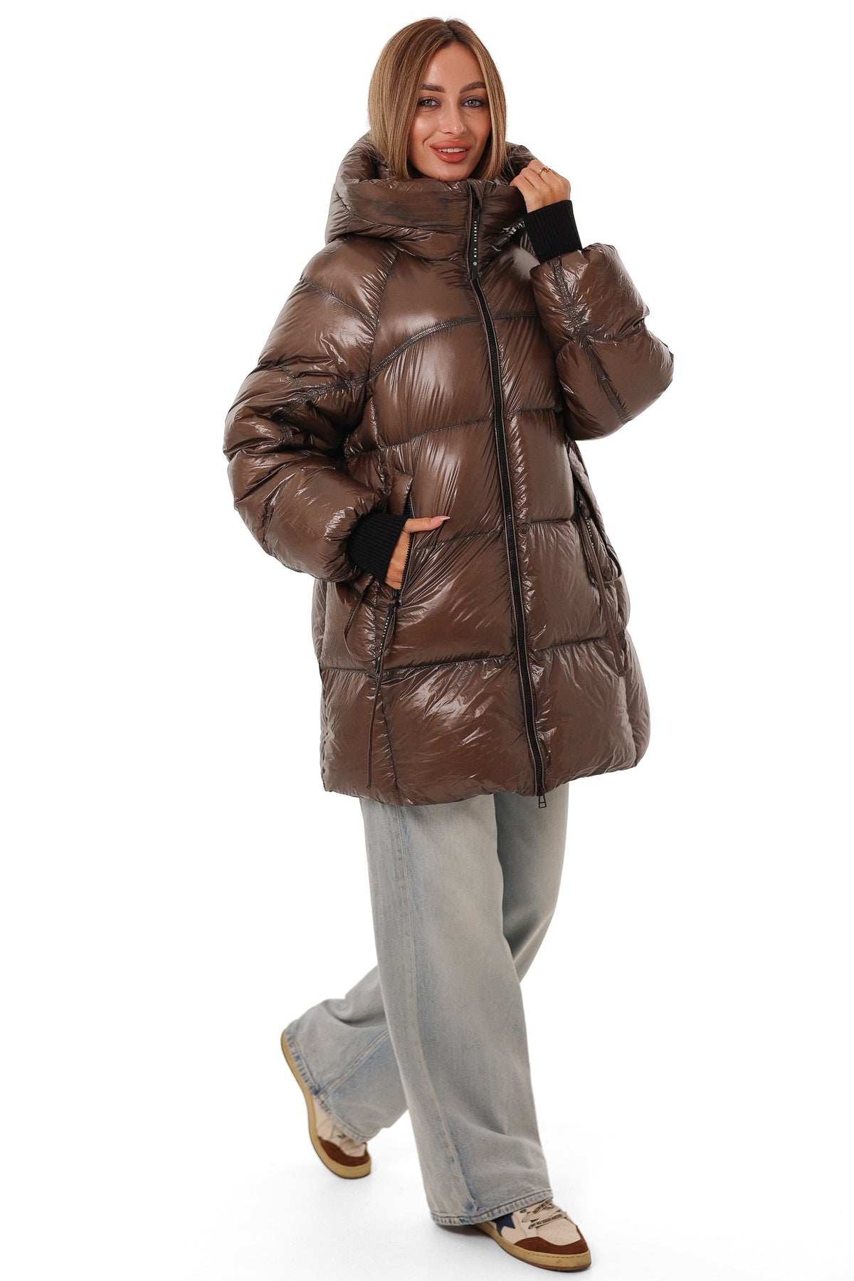 Chamonix Down Puffer in Metallic Taupe