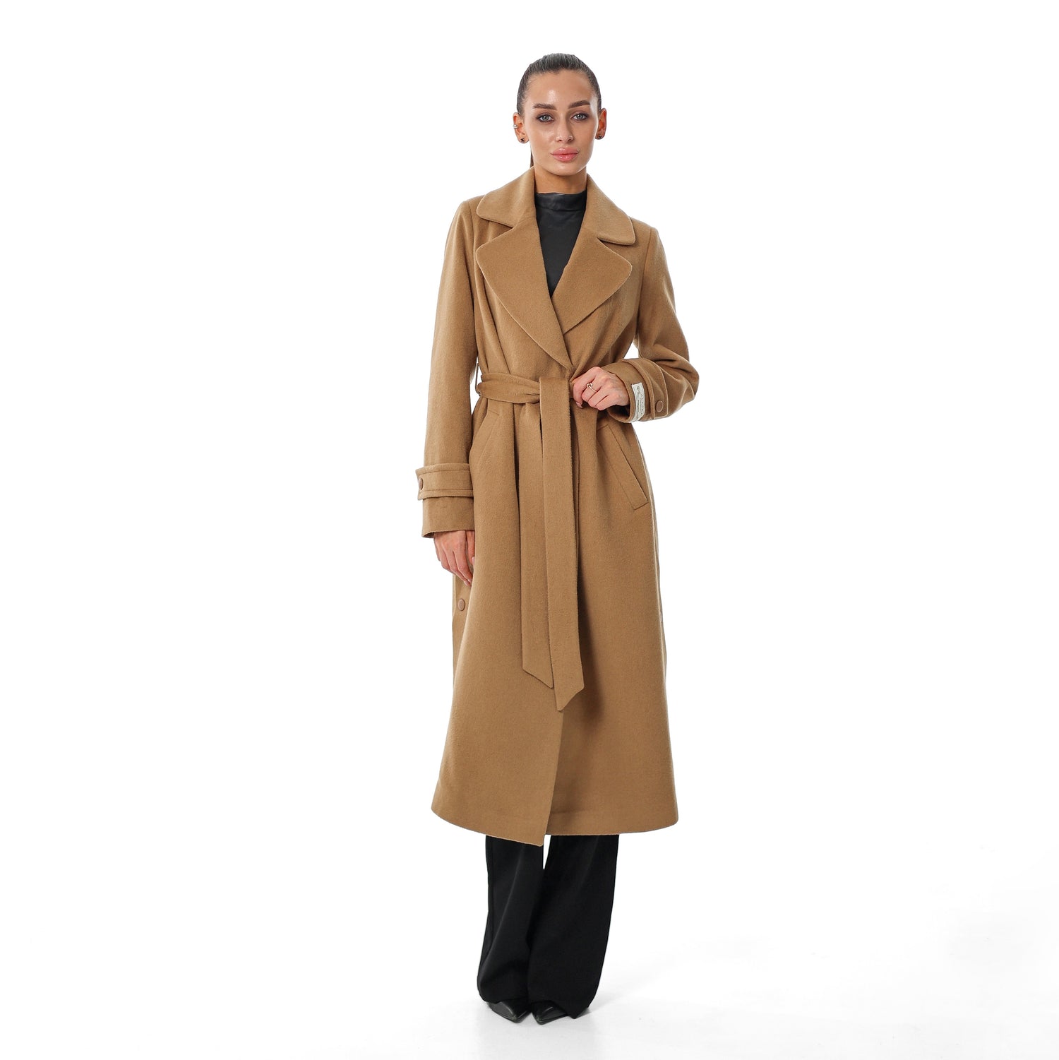 Camille Cashmere Blend Coat in Deep Camel
