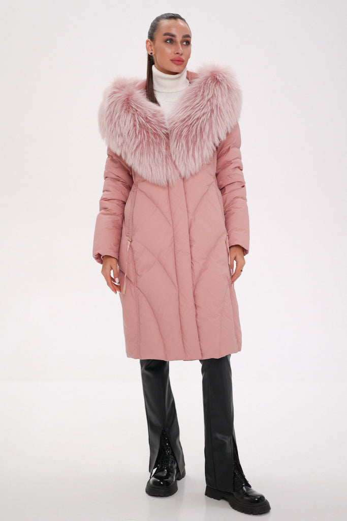 Genuine Silver Fox Down Coat