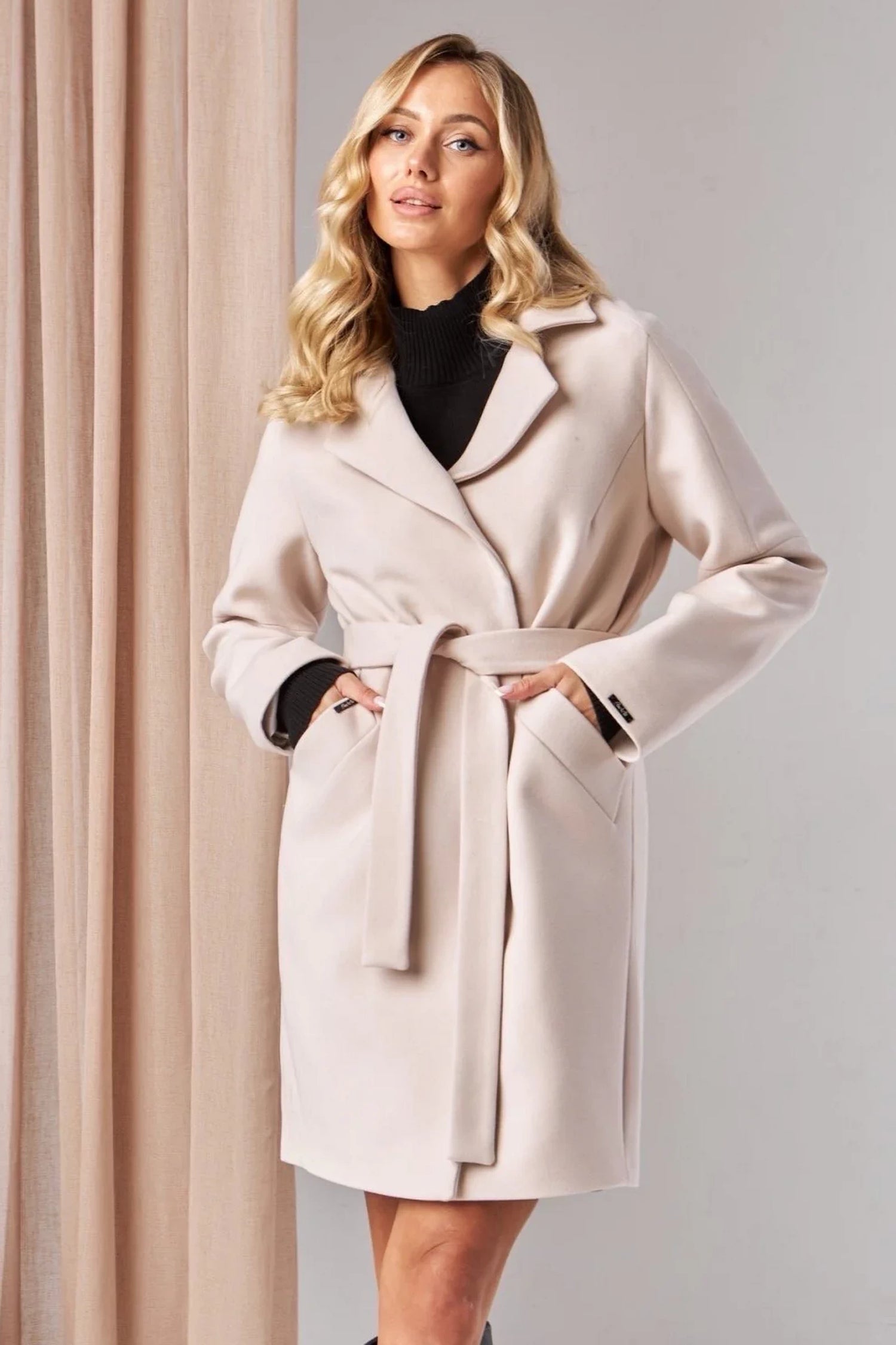 Jessika Classic Wool Blend Overcoat in Ivory